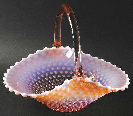 Hobnail Pink (Opalescent) 9" Basket