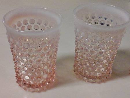 Hobnail Pink (Opalescent) Flat Juice Glass