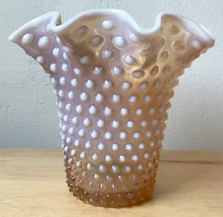 Hobnail Pink (Opalescent) 7" Flower Vase