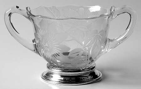 Passion Flower Open Sugar Bowl with Sterling Base