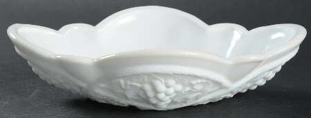 Grape Milk Glass Pickle Dish