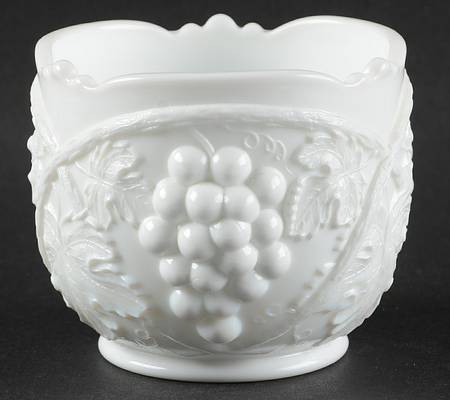 Grape Milk Glass Open Sugar