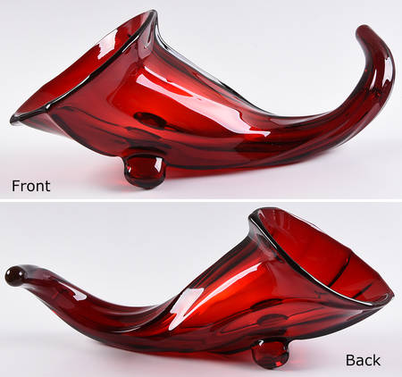 Canterbury Ruby Cornucopia Vase