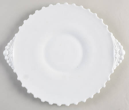 Hobnail Milkglass Handled Cake Plate