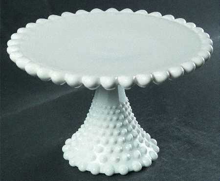 Hobnail Milkglass Footed Cake Plate