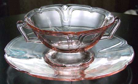 Puritan Pink Cream Soup & Saucer Set
