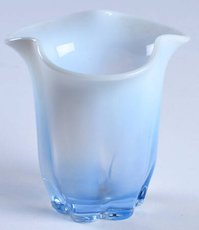 Canterbury Blue (Opalescent) 4" Crimped Vase