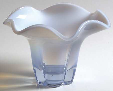 Canterbury Blue (Opalescent) 3" Crimped Vase