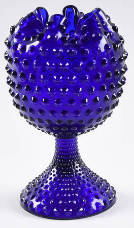 Hobnail Cobalt Blue Violet Vase