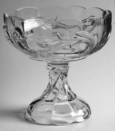 Flowered Scroll Round Compote (Height X Width)