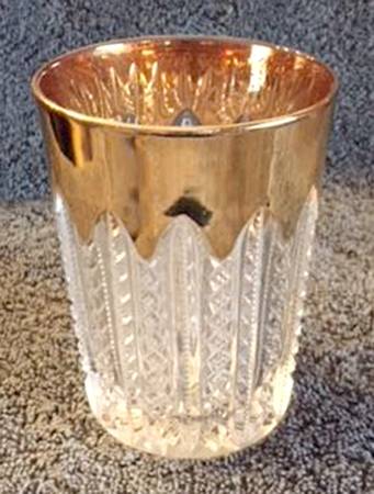 Mardi Gras (Gold Trim) 8 Oz Flat Tumbler