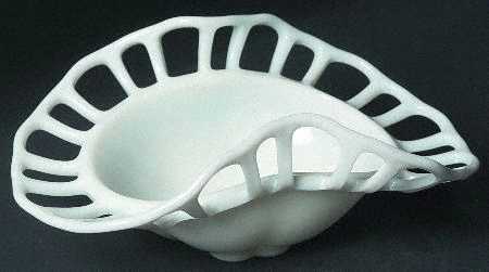 Murano Milk Glass Folded Flower Arranger