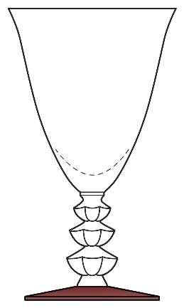 5317 (Clear Bowl, Ruby Foot) by Duncan &amp; Miller
