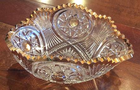Starred Loop (Gold Trim, Stem 45) 10" Oval Bowl