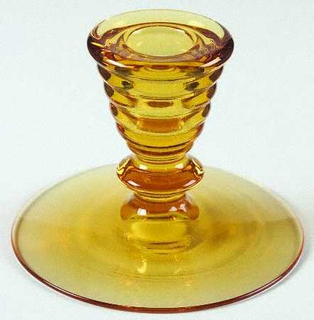 Ripple Amber 3" Single Light Candlestick