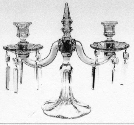Candelabras & Epergnes 2 Light Candelabra w/2 Bobeches & 20 Prisms