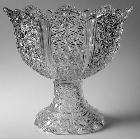 Ellrose Clear Footed Orange Bowl