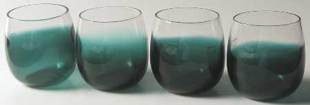 Glasscapes Teal 10 Oz Flat Tumbler - Set of 4