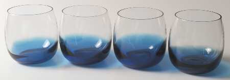 Glasscapes Blue 10 Oz Flat Tumbler - Set of 4