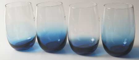 Glasscapes Blue 14 Oz Flat Tumbler - Set of 4