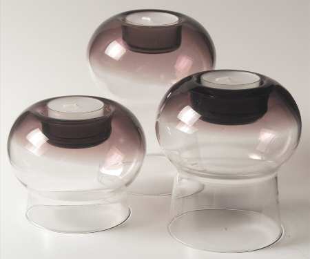 Glasscapes Amethyst Candle Votive Set (Set of 3", 4" & 5" Votives)