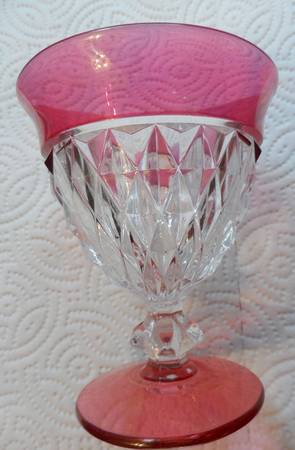 Diamond Ruby Flash (Ruby Band, Ruby Foot) Cordial Glass