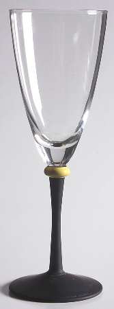 DHC1 Yellow and Black (Yellow Ring, Black Stem) Fluted Champagne