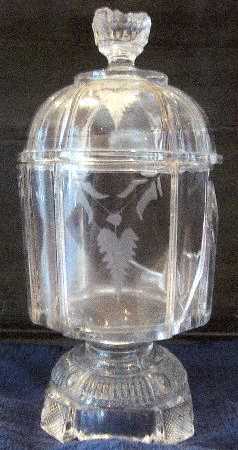 Celtic Cross Engraved Clear (Stem 771, Engraved) Sugar Bowl & Lid