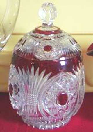 Starred Loop Ruby Flash (Stem 45) Sugar Bowl & Lid