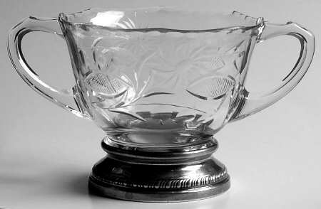 DUN8 Open Sugar Bowl with Sterling Base