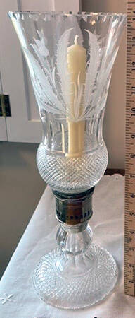 Thistle (Cut) Hurricane Lamp & Globe