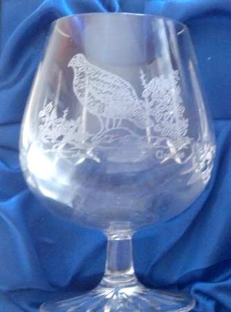 Game Birds Brandy Glass