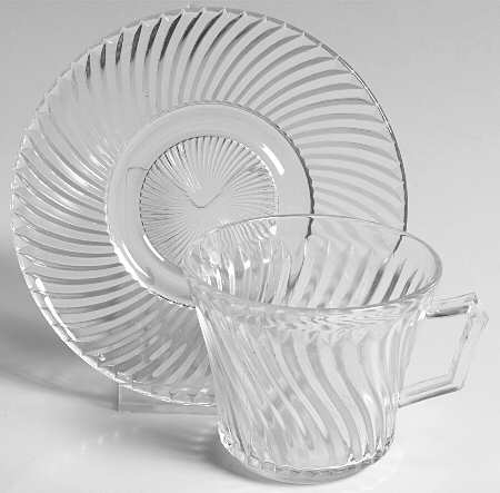 Diana Clear Cup & Saucer Set
