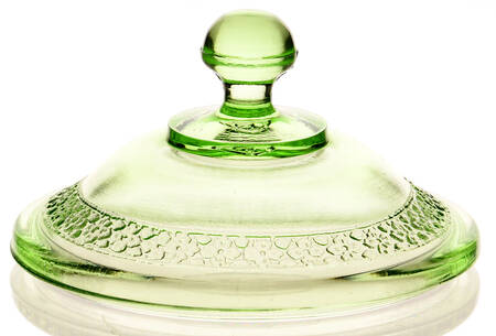Georgian Green Sugar Bowl Lid