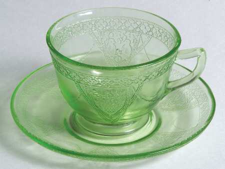 Georgian Green Cup & Saucer Set