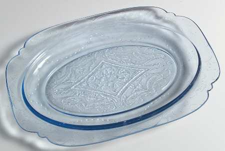 Madrid Blue 11" Oval Platter by Federal Glass 