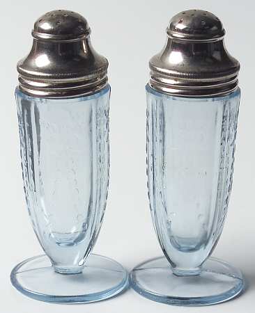 Madrid Blue Footed Shaker Set & Metal Lids