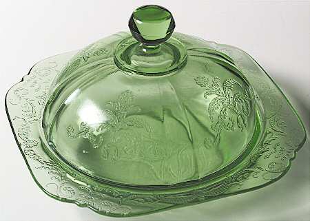 Madrid Green Round Covered Butter