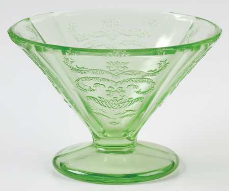 Madrid Green Cone Shape Footed Sherbet