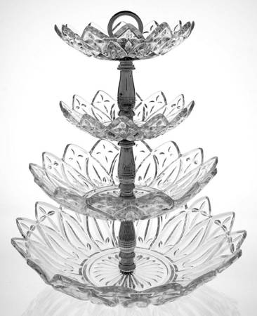 Petal Clear 4 Tier Serving Tray ((2) CRB5,CRB8,CRB10) by Federal Glass 