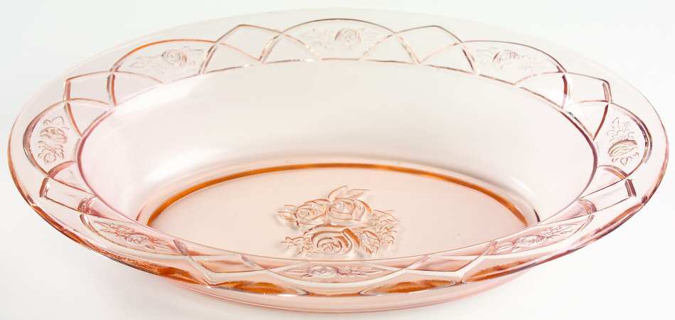 Rosemary Pink Oval Vegetable Bowl