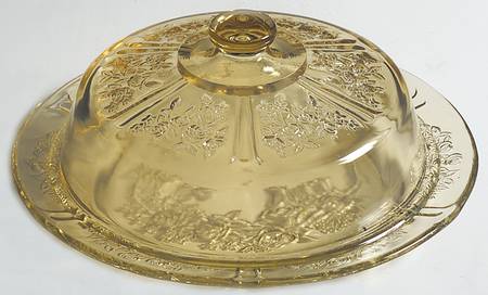 Sharon Amber Cheese Dish & Lid (Uses Round Butter Dish Lid)