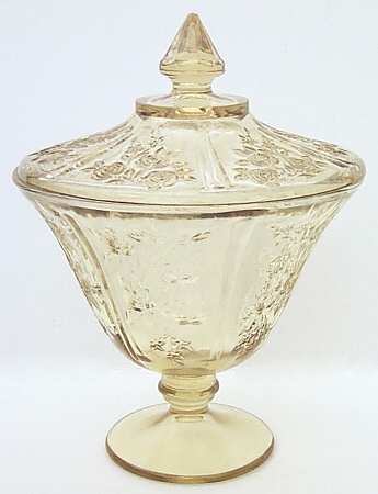 Sharon Amber Candy Jar & Lid