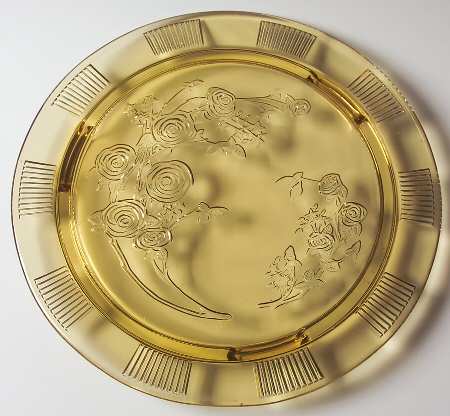 Sharon Amber Footed Cake Plate