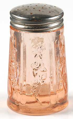 Sharon Pink Shaker with Metal Lid by Federal Glass 