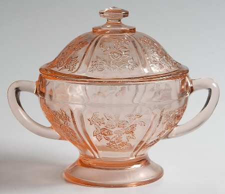 Sharon Pink Footed Sugar Bowl & Lid