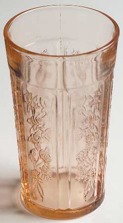 Sharon Pink 12 Oz Flat Thick Tumbler by Federal Glass 
