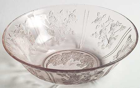Sharon Pink 10" Large Fruit Bowl by Federal Glass 