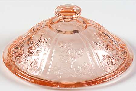Sharon Pink Lid for Footed Sugar Bowl by Federal Glass 