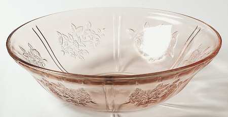 Sharon Pink 8" Large Fruit Bowl by Federal Glass 